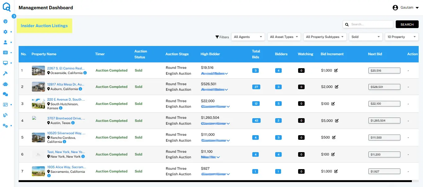 Insider Auction Monitor